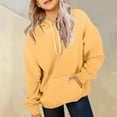 thumbnail image 2 of newwalpole Boys Girls Plain Hoodies Long Sleeve Oversized Hoodie Kids Soft Cotton Hooded Sweatshirts Baggy Preppy Pullover Top Yellow for Size 3-4 Years, 2 of 5