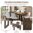 thumbnail image 4 of Traditional 7-Piece Dining Table Set for 6, 72" Extendable Kicthen Table with 12inch Butterfly Leaf and 6 Upholstered Dining Table Set, for Dining Room, 4 of 7