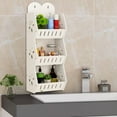 thumbnail image 4 of kchsji Wall Mounted Storage Rack, 3-Tier Waterproof Hanging Shelves Organizer, Adhesive Bathroom Shower Shelf for Toiletries, Space Saving for Bathroom Laundry Room Kitchen, 4 of 6