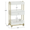 thumbnail image 3 of BarberPub Utility Cart with Storage Drawer and 3 Shelves, Trolley with Lockable Wheels, 3 of 8