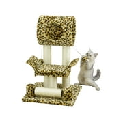 Angle View: Go Pet Club F12 28 in. Leopard Cat Tree Condo Furniture