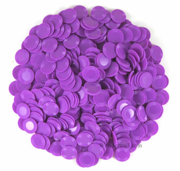 Purple Mini Poker Chips Plastic 7/8in Bulk Approx. 500 Koplow Games