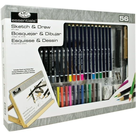 Flat Easel Art Set Large-Sketch & Drawing Set 56pc