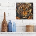thumbnail image 4 of WOBOGO Wildflower Tiger Pattern Wall Clock 7.78 Inch Battery Operated Silent Unit Square Rustic Vintage Style for Home Bedroom Office Gold Pointer, 4 of 8