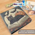 thumbnail image 4 of FORMRS 3 Ring Photo Album 4"x6" Self Adhesive Large Capacity PU Leather Cover, Black Halloween Cat, 4 of 8