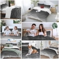 thumbnail image 6 of Black Ombre Stripes Bedding 3 Piece Duvet Cover Set Twin Size, Modern Abstract Sea Waves Spray Art Soft Microfiber Comforter Cover with Zipper Closure & Pillowcases, FadeResistant Quilt Cover, 6 of 9