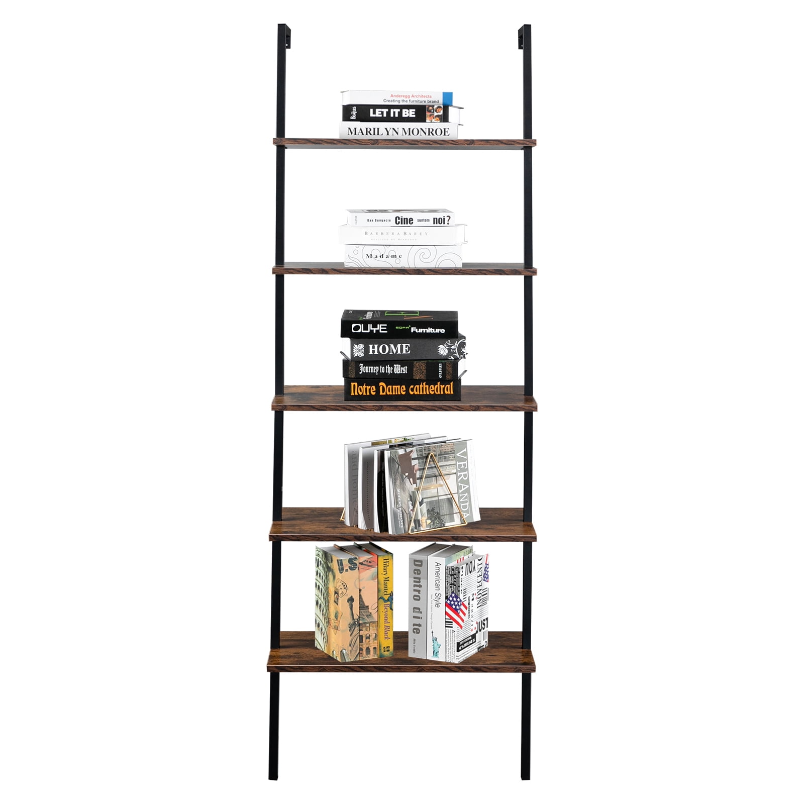 5-Layer Wall-Mounted Display Rack, 23.62 x 11.81 x 70.87 in, Black