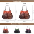 thumbnail image 5 of Women's Vintage Classic Bucket Bag Genuine Leather Hobo Handbag Large Capacity Crossbody Satchel Bags, 5 of 7