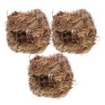 thumbnail image 4 of 3 cabañas de paja tejidas naturales, jaulas nido para pájaros, juguetes para conejos, hámsteres, jerbos, chinchillas (café), 4 of 7