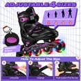 thumbnail image 4 of OBENSKY Adjustable Inline Skates, Illuminating Roller Blades for Kids,Girls&Boys Beginner w/ Light up Wheels-Purple, 4 of 10