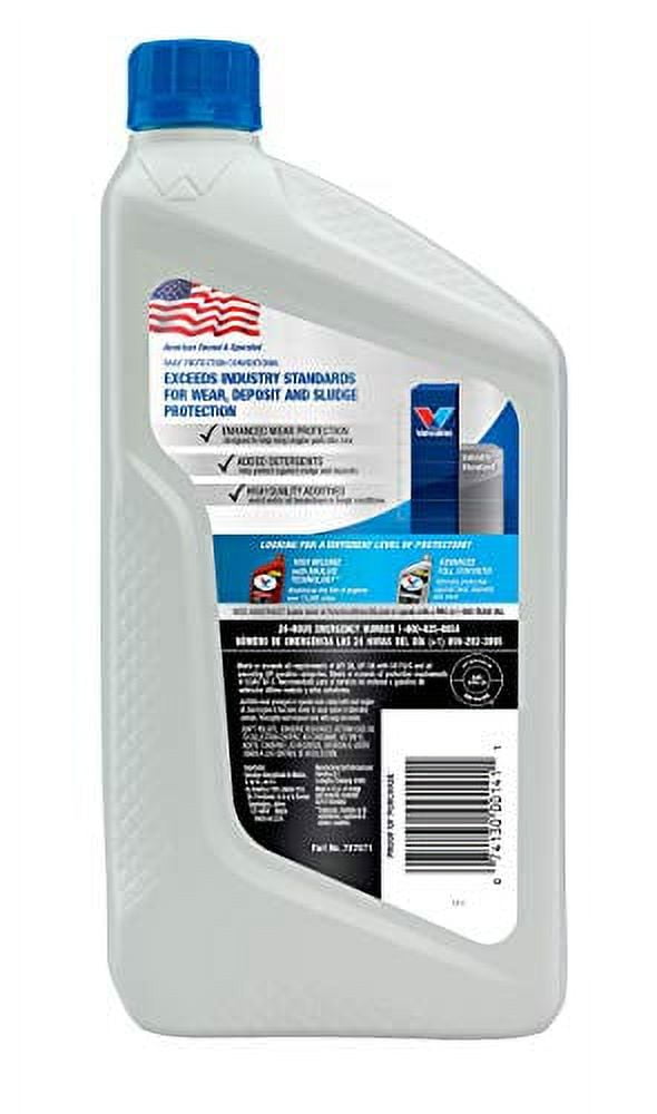 Valvoline Daily Protection SAE 40 Conventional Motor Oil - 1 QT Bottle, Case Of 6