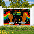 thumbnail image 6 of Colorful Black History Month Themed Banner with Raised Fist and Cuffed Hands Elements Background Backdrop for Celebrations Events Party Decorations Community Gatherings Educational Programs, 6 of 7