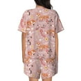thumbnail image 6 of Haiem Beautiful Fox Pattern Pajama Set for Women 2 Piece Lounge Set Short Sleeve Tops and Shorts Soft Sleepwear-Large, 6 of 7