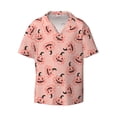 thumbnail image 4 of Uemuo Smiling Pink Pumpkins Pattern Cotton Linen Short Sleeve Shirts,Casual Lightweight Button Down Shirts,Vacation Beach Summer Tops-3X-Large, 4 of 7