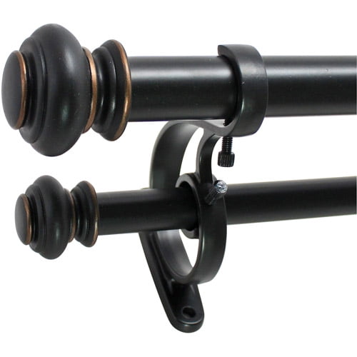 Decopolitan 1" Urn Adjustable Double Curtain Rod Set