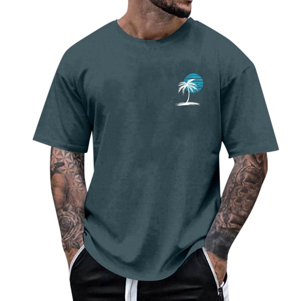 Tops para hombre, blusas y camisas de manga corta con cuello redondo para hombre, camisetas casuales con estampado de moda para hombre, blusa de manga corta, blusa de poliéster para hombre.
