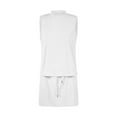 thumbnail image 3 of Women Pajamas Sets 2 Piece Skirt Sets for Women Summer Vacation Outfits Solid Drawstring Elastic Waist Tennis Skirt Mock Neck Tank Tops Matching Set New White L, 3 of 8