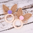 thumbnail image 4 of Easter Napkin Rings Set of 6 Holder with Bunny Ear Wooden Easter Bunny Rabbit Napkin Rings Wooden Dinner Easter Napkins Ring Table Dinner for Party Decoration, 4 of 5