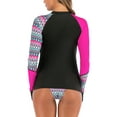 thumbnail image 4 of Women Rash Guard with String Bikini Two Piece Swimsuits Long Sleeve Bathing Suit, 4 of 8