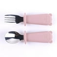 thumbnail image 1 of Stainless Steel Fork Spoon Set with Silicone Handle Durable Tableware for Kitchen Dining Camping Travel Picnic BBQ Party, 1 of 3