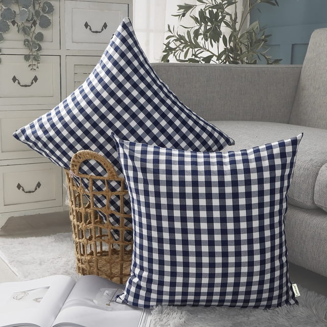 Juego de 2 fundas de almohada CARRIE HOME Outdoor, color azul marino, 46 x 46 cm