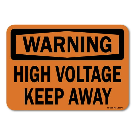 OSHA Warning Aluminum Sign - High Voltage Away |  Aluminum Sign | Protect Your Business, Work Site, Warehouse & Shop Area |  Made in the USA