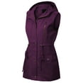 thumbnail image 3 of MixMatchy Women's Hooded Adjustable Drawstring Utility Pocket Anorak Jacket Vest, 3 of 5