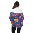 thumbnail image 4 of FORMRS Womens Scarf Winter Soft Long Big Warm Shawls Wrap Tassel Scarves, Blooming Flowers Pattern, 4 of 9
