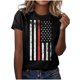 thumbnail image 1 of Blusa de manga corta con estampado de cuello redondo informal para mujer a la moda, Tops de verano Fridja ghk4945, 1 of 4