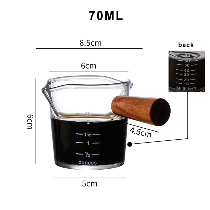 2Pcs 60ml Espresso Coffee Ounce Measuring Glass Cup For Cafe Machine  Transparent Tea Drink MINI Whisky Cup Beer Mug Coffeeware