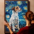 thumbnail image 6 of Dog Canvas Art Decor Creative Dog Picture for Wall Decor Van Gogh Starry Night Parson Russell Terrier Dog Poster Painting Prints for Living Room Pet Club, 6 of 6