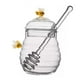 thumbnail image 2 of Botella dispensador de recipiente de almacenamiento con tapa tarro de vidrio transparente para miel Macarena tarro de miel, 2 of 8
