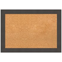 Amanti Art Natural Cork Board Framed Blaine Light Pewter Narrow Bulletin Board 28 in. x 20 in.