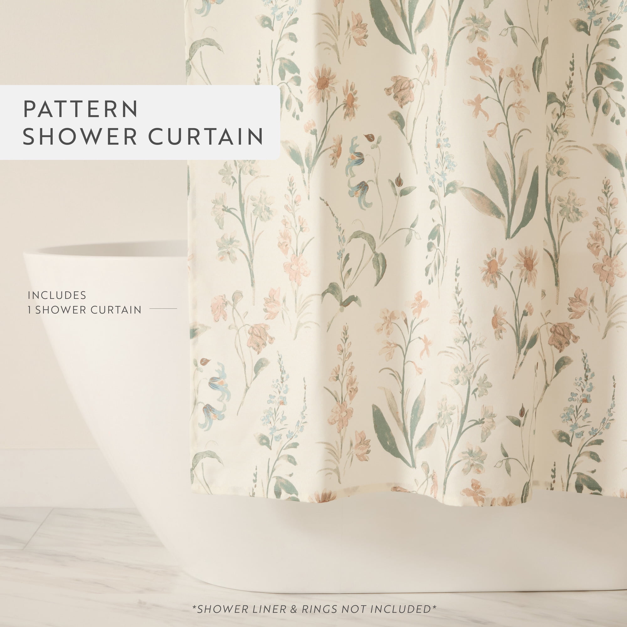 Shower Curtain in Floral Patterns