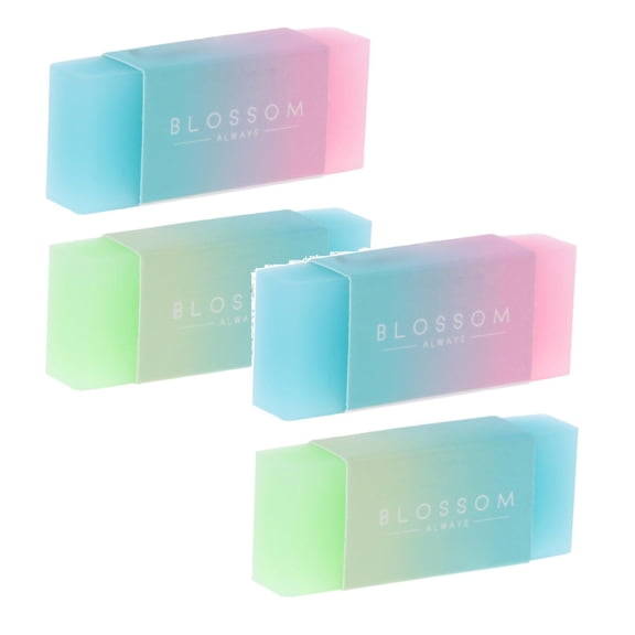 4 Pcs Gradient Jelly Eraser, Soft Flexible Rubber Erasers, Jelly Pencil Erasers, Age-Resistant, Non-Smudging, Soft & Clean Erasing Eraser for Drawing Sketching Writing, 0.79"x1.89"x0.39", Blue