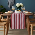 thumbnail image 2 of Red Pink Stripes Table Runner - 90 Inch Long, Kitchen Dining Table Runner Dresser Scarves, Country Simple Gradient Vertical Lines Farmhouse Decor for Coffee Tables Wedding Party Banquet, 2 of 8