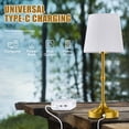 thumbnail image 2 of Coliware Gold Cordless Table Lamp, Rechargeable Battery Operated Lamps, Stepless Dimming Touch Control Wireless Lamp, Vintage Decor Night Light for Bedroom, Bedside, Bar, Balcony, LED Bulb Included, 2 of 12