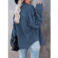 thumbnail image 4 of LowProfile Button Down Shirts for Women Casual Long Sleeve V Neck Corduroy95%polye Coat Blouse Tops Blue 2XL, 4 of 7