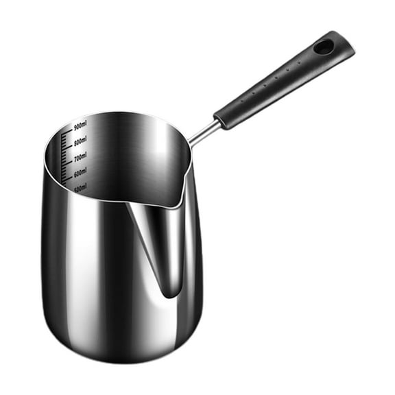 Stainless Steel Hot Milk Pot Chocolate Boiled Sugar Cheese Butter Melting Pot with Pour Spouts Butter Melting Pot