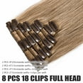 thumbnail image 3 of Benehair Human Hair Extensions Clip In Hair Extension Full Head Remy Hair Blonde for Women Straight 8"-24", 3 of 12