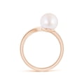 thumbnail image 2 of ANGARA Japanese Akoya Cultured Pearl Olive Leaf Wrap Ring in 14K Rose Gold for Women | June Birthstone, Birthday, Anniversary, Jewelry Gift for Women | Pearl Ring, 2 of 8