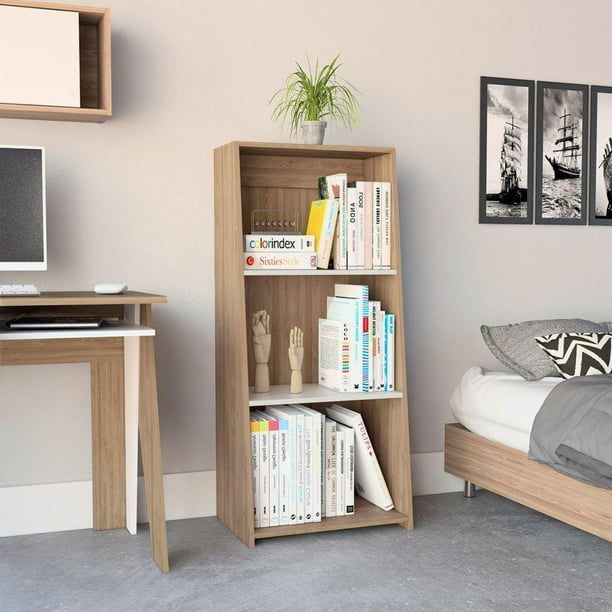 Biblioteca Note 1.2mts Miel/Blanco Madera MDP Excelsior