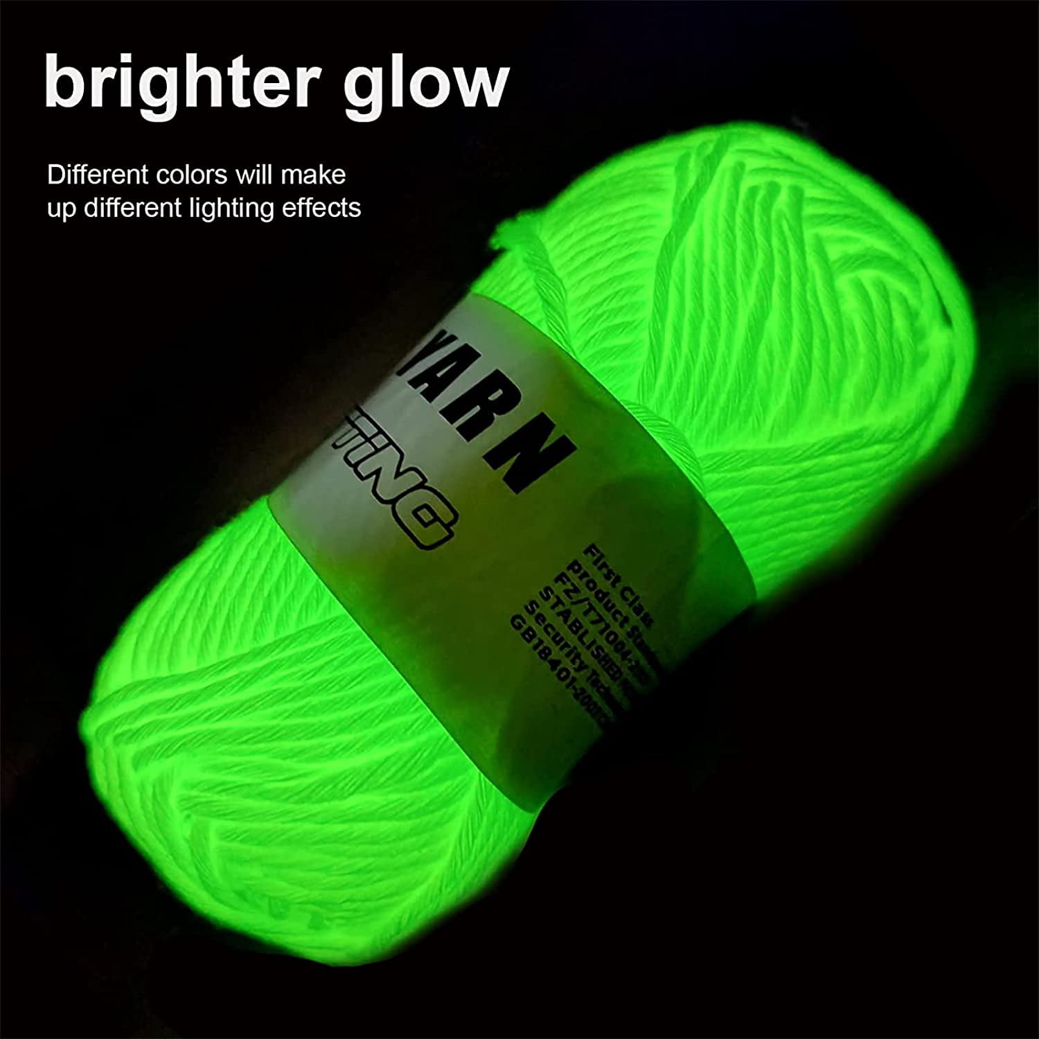 5 Pcs Glow in The Dark Yarn, Sewing Supplies,(55yd )for Crocheting for DIY Arts, Crafts & Sewing Beginners Glow in The Dark Party (Orange)