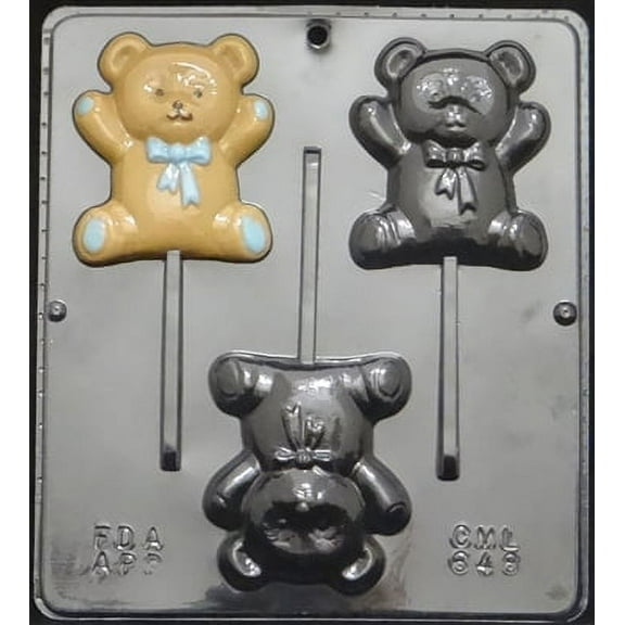 648 Teddy Bear Lollipop Chocolate Candy Mold