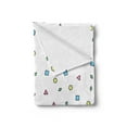 thumbnail image 2 of 90s Soft Flannel Fleece Throw Blanket, Colorful Mosaic Pattern with Geometric Shapes in Memphis Style Doodle Print, Cozy Plush for Indoor and Outdoor Use, 50" x 70", Blue Green, by Ambesonne, 2 of 5