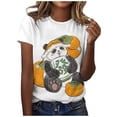 thumbnail image 1 of UANWENN T-Shirt Classique à Manches Courtes pour Femmes, Tendance Panda Mahjong, Col Rond, Manches Longues, Confort, Été, 1 of 4