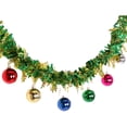 thumbnail image 2 of Christmas Decoration Christmas Tinsel Garland 5.52ft Metallic Foil Twist Tinsel Garland With Christmas Balls Ornament Colorful Strip for Christmas Tree Decorations DIY Wreath Indoor Outdoor, 2 of 8