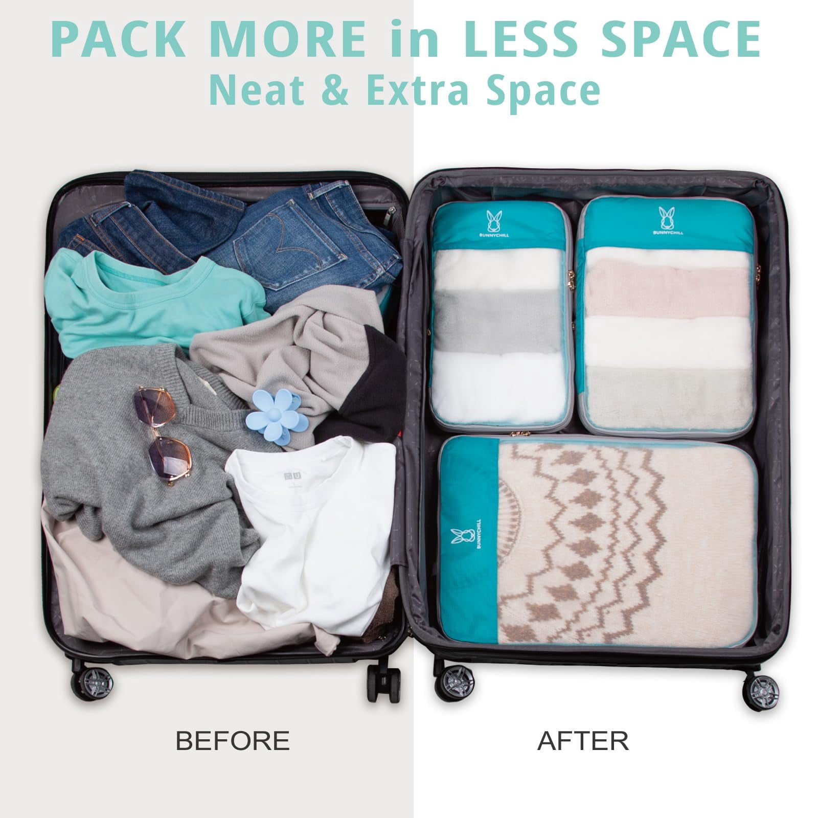 TRIPGEAR 6 Set Mesh Travel Packing Cubes,Lightweight Organizer Bags for Luggage Storage