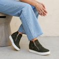 thumbnail image 3 of Cushionaire Hart Womens Casual Shoes with Dual Zippers- Lightweight Hidden Wedge Fashion Sneakers for Women, 3 of 17