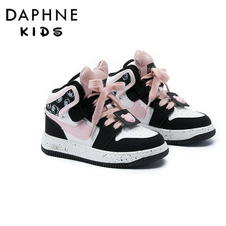 

DAPHNE Kids Casual Cute Bear High Top Sneakers Fleece Warm Lace Up Sports Skate Shoes Outdoor Running Walking For Girls